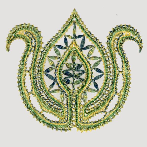 531 Klöppelbrief Deckchen Knospe "Boccio"